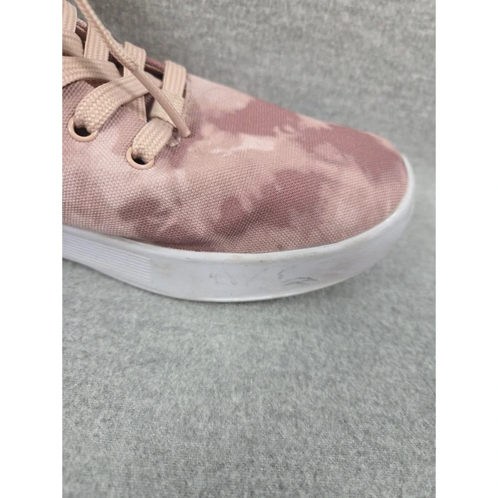 NO BULL Tie Dye Sneakers Womens 9.5‎ Dusty Rose High Top Canvas Trainers